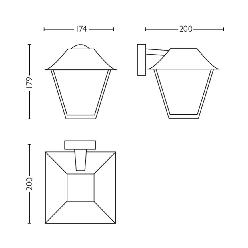 Philips - Outdoor wall light 1xE27/60W/230V IP44