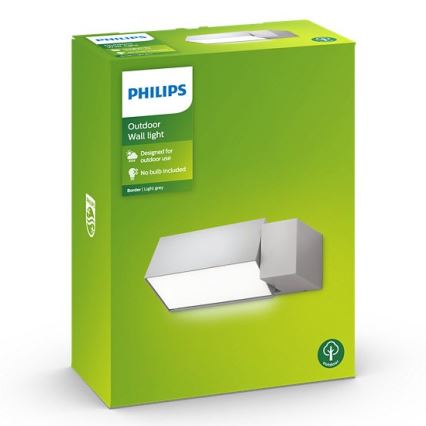 Philips - Outdoor wall light BORDER 1xE27/23W/230V IP44 grey