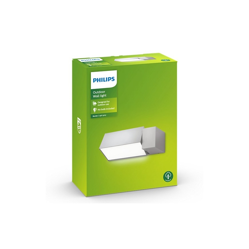 Philips - Outdoor wall light BORDER 1xE27/23W/230V IP44 grey
