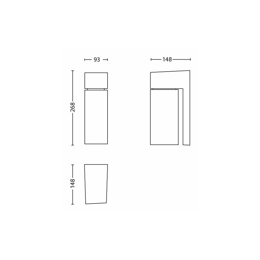 Philips - Outdoor wall light BORDER 1xE27/23W/230V IP44 grey
