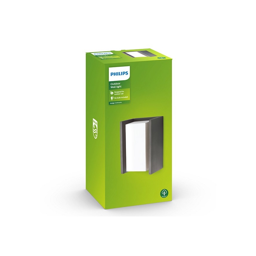 Philips - Outdoor wall light BRIDGE 1xE27/15W/230V IP44
