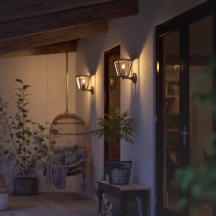 Philips - Dimmable outdoor wall light Hue INARA 1xE27/7W/230V Wi-Fi IP44