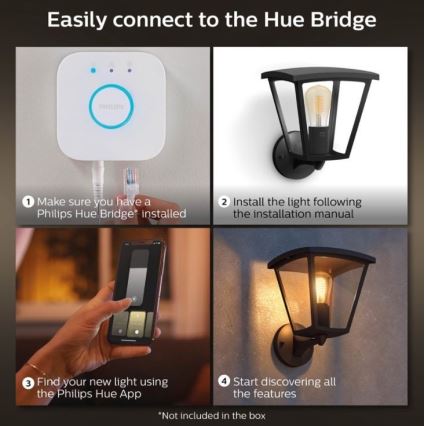 Philips - Dimmable outdoor wall light Hue INARA 1xE27/7W/230V Wi-Fi IP44