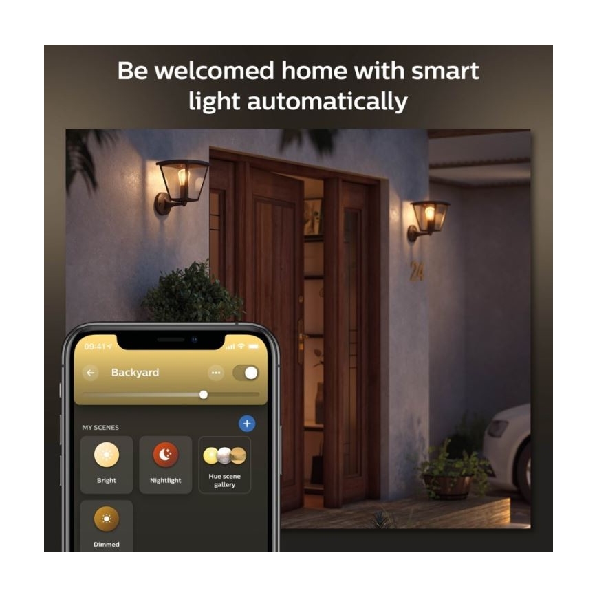 Philips - Dimmable outdoor wall light Hue INARA 1xE27/7W/230V Wi-Fi IP44