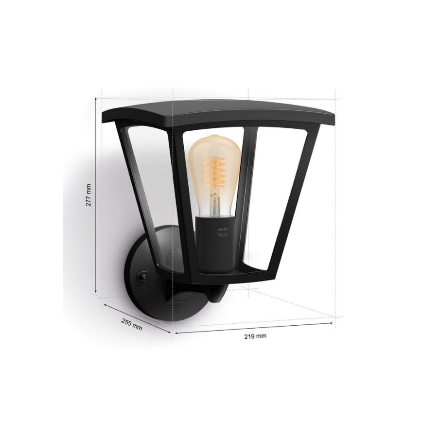 Philips - Dimmable outdoor wall light Hue INARA 1xE27/7W/230V Wi-Fi IP44