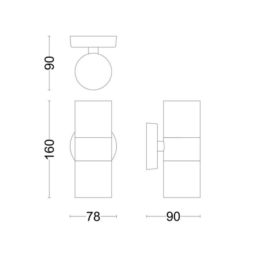 Philips - Outdoor wall light KYLIS 2xGU10/25W/230V IP44