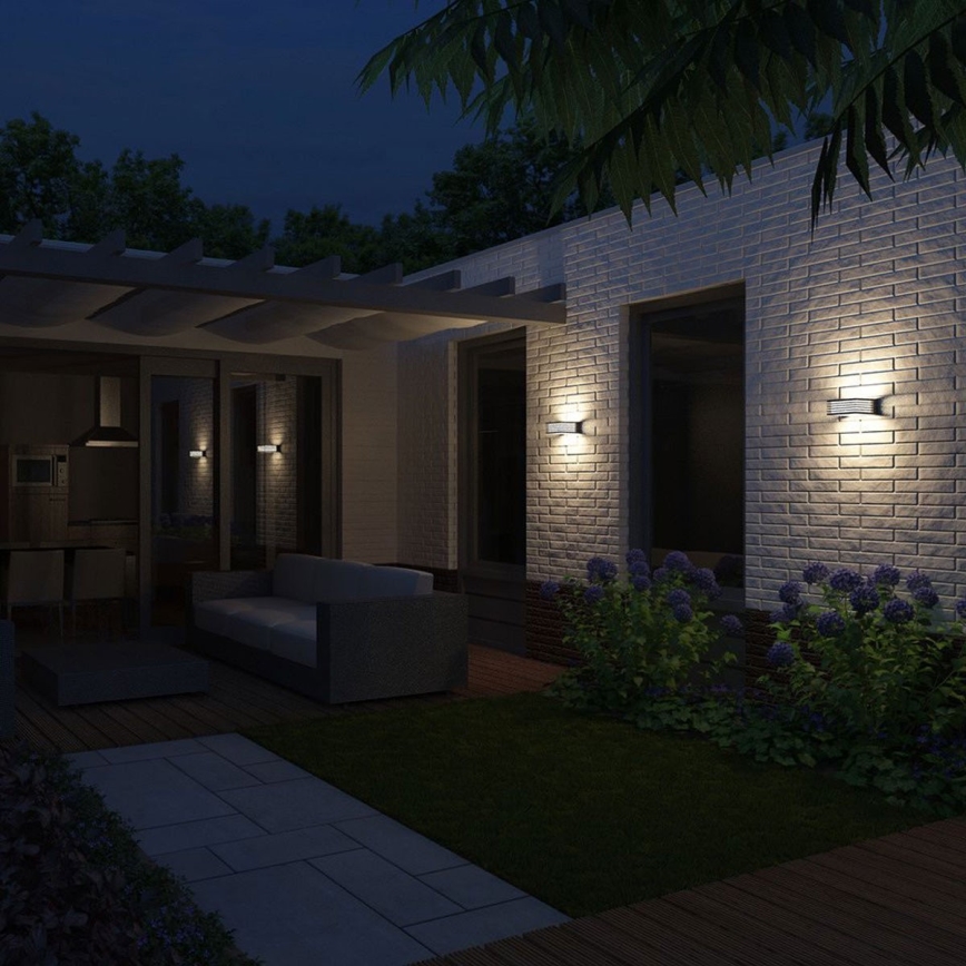Philips - Outdoor wall light SHADES 1xE27/15W/230V IP44 grey