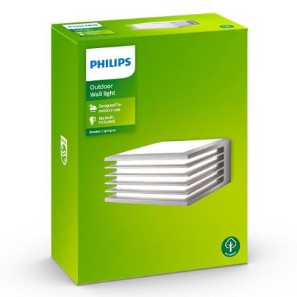Philips - Outdoor wall light SHADES 1xE27/15W/230V IP44 grey