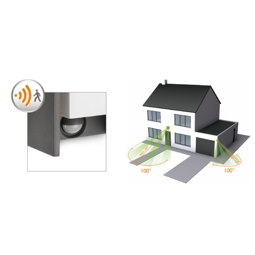 Philips - Outdoor wall light with a sensor BRIDGE 1xE27/15W/230V IP44
