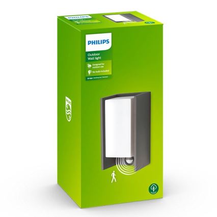 Philips - Outdoor wall light with a sensor BRIDGE 1xE27/15W/230V IP44