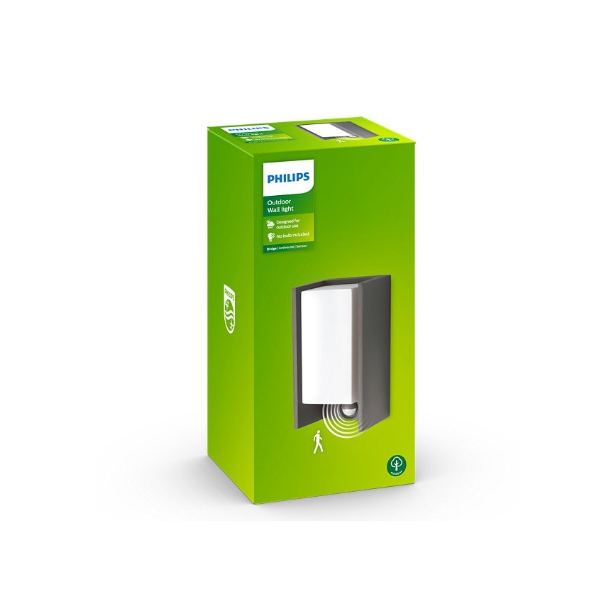 Philips - Outdoor wall light with a sensor BRIDGE 1xE27/15W/230V IP44