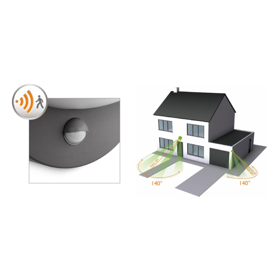 Philips - Outdoor wall light with a sensor JUNE 1xE27/12W/230V IP44