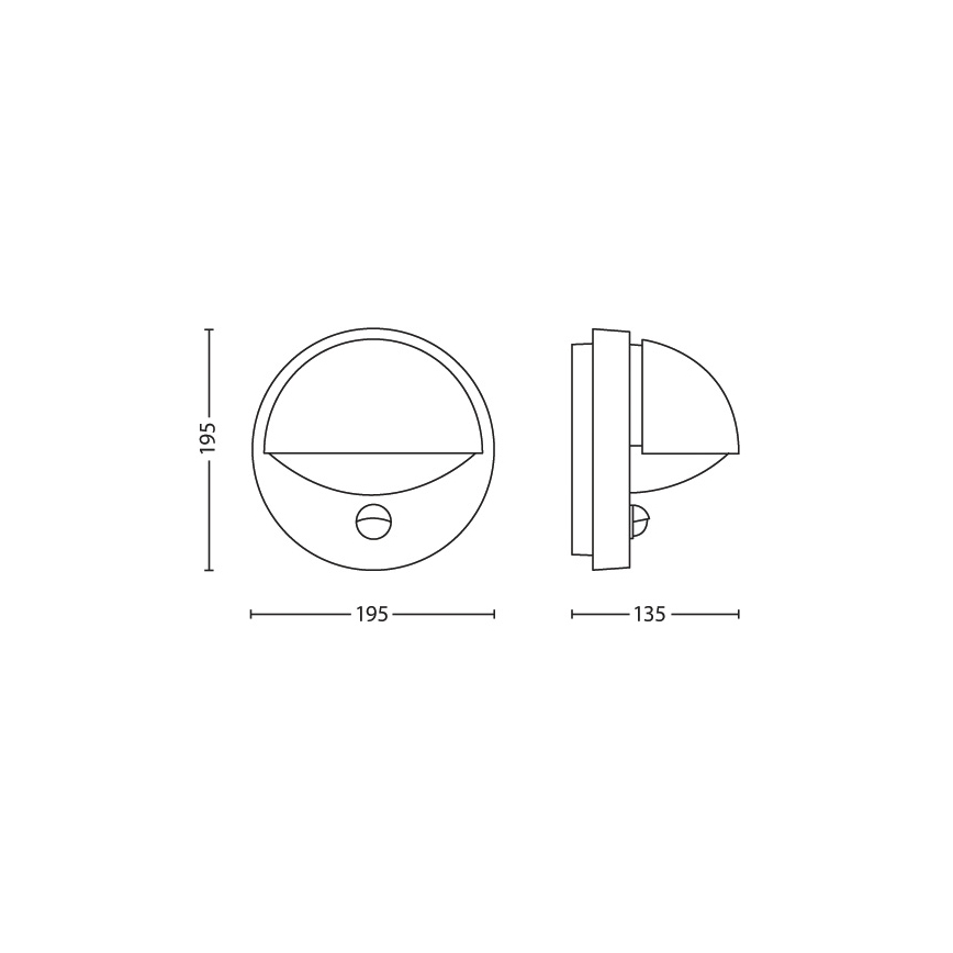 Philips - Outdoor wall light with a sensor JUNE 1xE27/12W/230V IP44