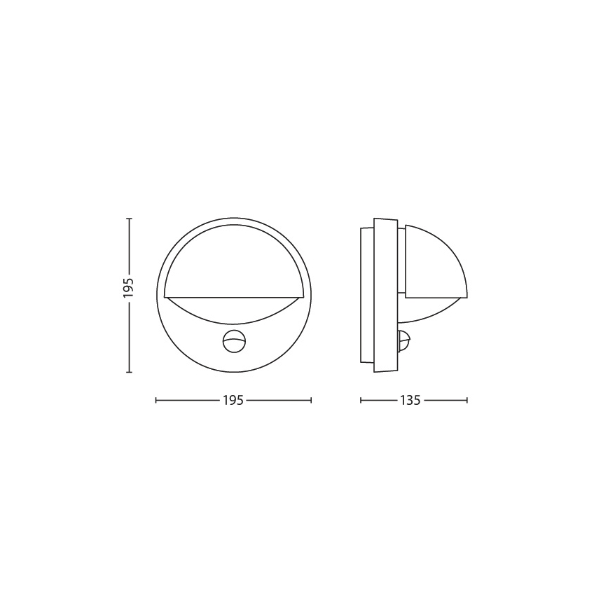 Philips - Outdoor wall light with a sensor 1xE27/12W/230V IP44