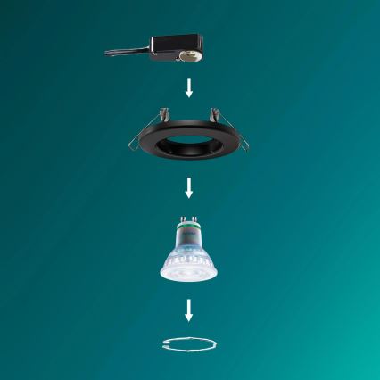 Philips - PERIDOT LED RGBW Dimmable Recessed Downlight 1xGU10/6.5W/230V 2700–6500K Black