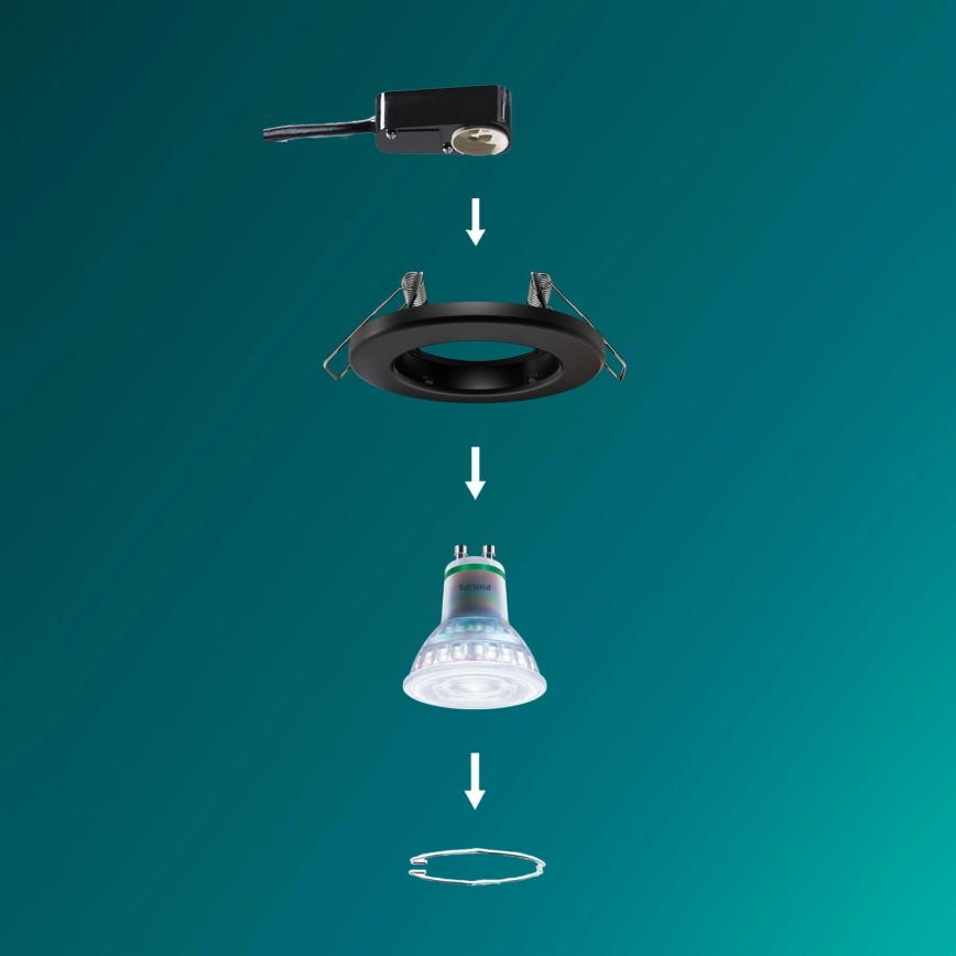 Philips - PERIDOT LED RGBW Dimmable Recessed Downlight 1xGU10/6.5W/230V 2700–6500K Black