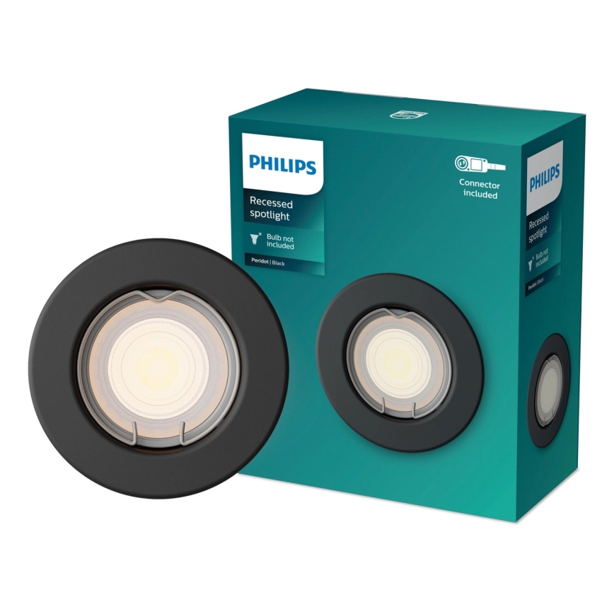 Philips - PERIDOT LED RGBW Dimmable Recessed Downlight 1xGU10/6.5W/230V 2700–6500K Black