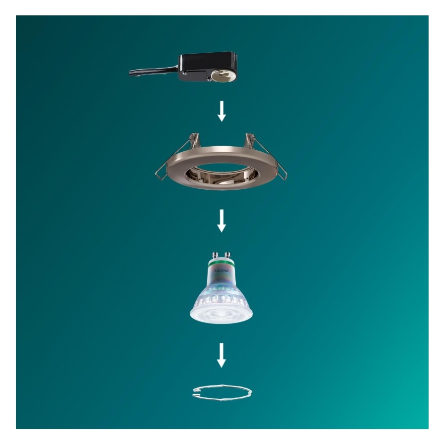 Philips - PERIDOT Recessed Ceiling Light 1x GU10/7W/230V, Silver