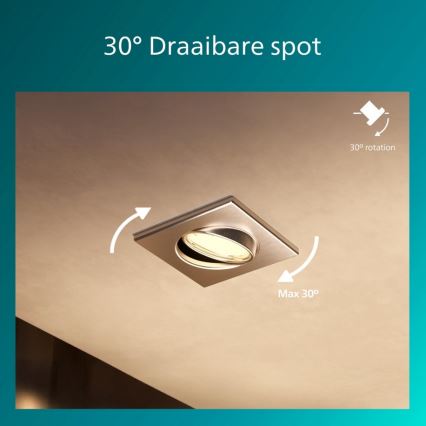 Philips - PERIDOT recessed ceiling light 1xGU10/7W/230V silver