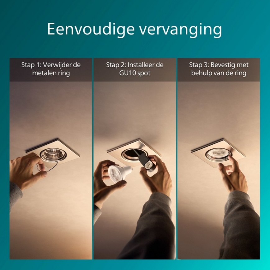 Philips - PERIDOT recessed ceiling light 1xGU10/7W/230V silver