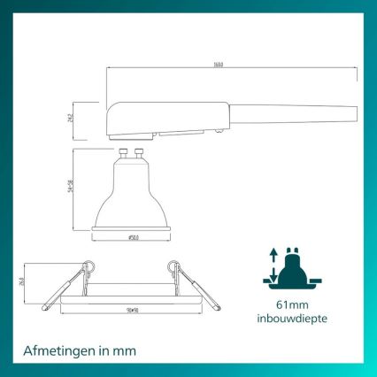Philips - PERIDOT recessed ceiling light 1xGU10/7W/230V silver