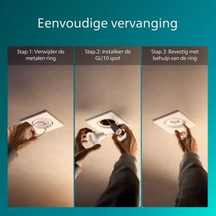 Philips - PERIDOT recessed downlight 1x GU10/7W/230V, white