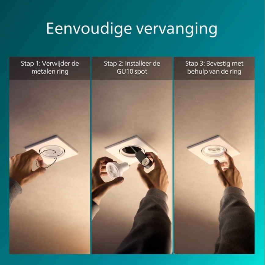 Philips - PERIDOT recessed downlight 1x GU10/7W/230V, white