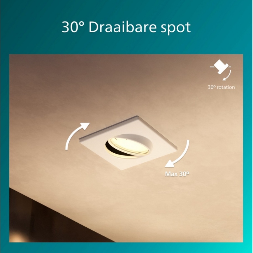 Philips - PERIDOT recessed downlight 1x GU10/7W/230V, white