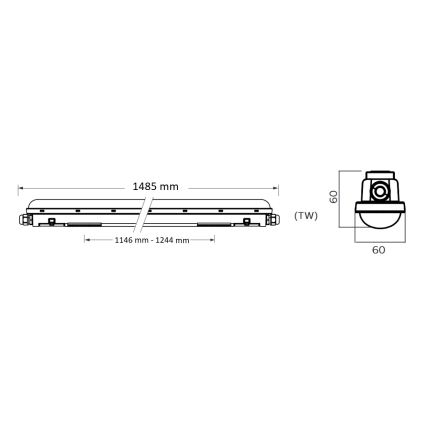 Philips Pila - LED Technical Batten Luminaire LED/60W/230V 150 cm IP65