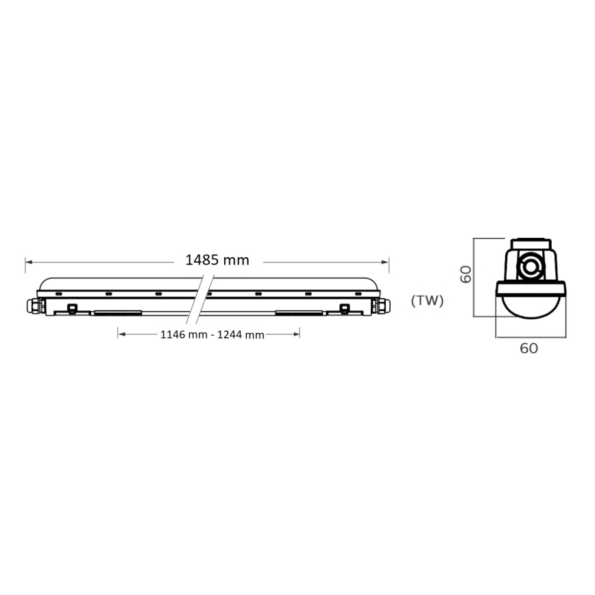 Philips Pila - LED Technical Batten Luminaire LED/60W/230V 150 cm IP65