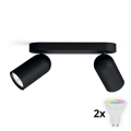 Philips - PONGEE LED RGBW Dimmable Spotlight 2xGU10/4.8W/230V 3000K, Black + Remote Control