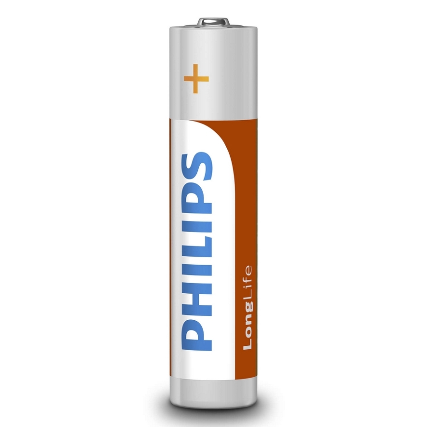 Philips R03L4B/10 - 4 pcs Zinc-chloride battery AAA LONGLIFE 1,5V 450mAh