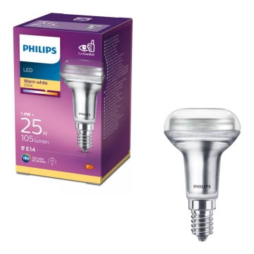 Philips R50 LED reflector bulb E14, 1.4W, 230V, 2700K