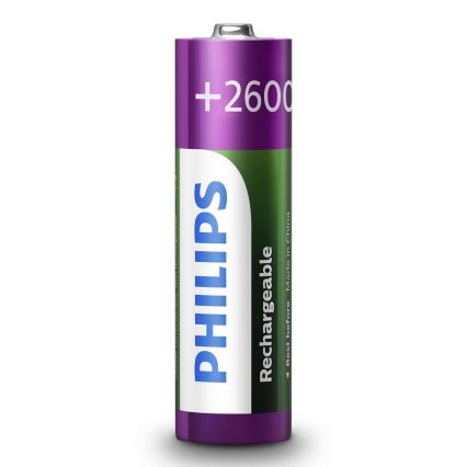 Philips R6B2A260/10 - 2 pcs Rechargeable batteries AA MULTILIFE NiMH/1,2V/2600 mAh