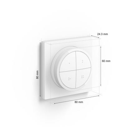 Philips - Remote control with switch Hue TAP 1xCR2032 white