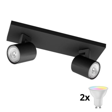 Philips - RGBW LED Dimmable Spotlight RUNNER 2xGU10/6.5W/230V 2700-6500K Black