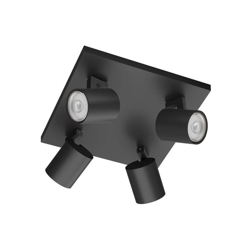 Philips - RUNNER 4-Light GU10 Spotlight, 20W, 230V, Black