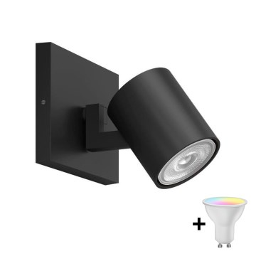 Philips - RUNNER LED RGBW Dimmable Spotlight 1x GU10/6.5W/230V 2700–6500K Black