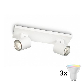 Philips - RUNNER LED RGBW Dimmable Spotlight 2xGU10/6.5W/230V 2700-6500K White