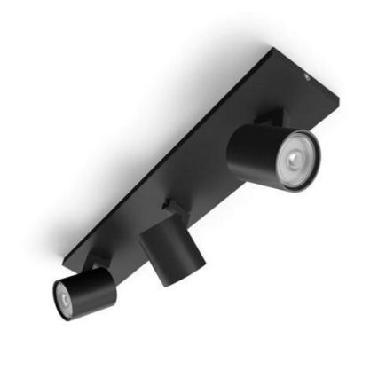 Philips - LED RGBW Dimmable spotlight RUNNER 3xGU10/6,5W/230V 2700-6500K black