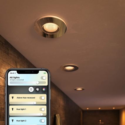 Philips - SET 3x LED Dimmable bathroom light Hue ADORE 1xGU10/5W/230V IP44 + remote control