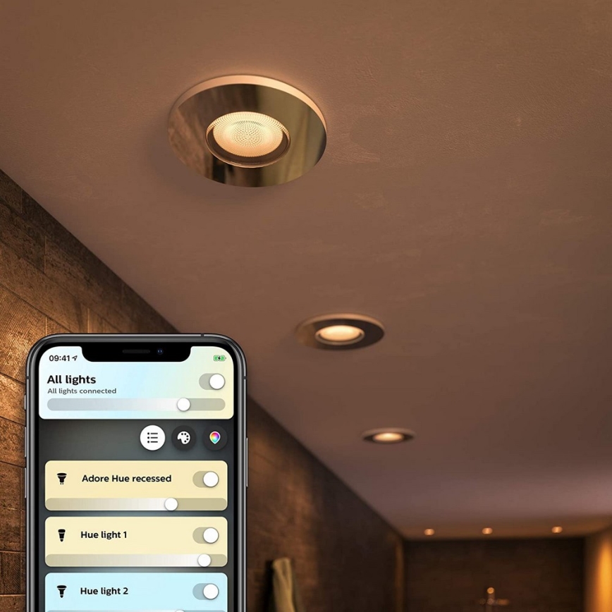 Philips - SET 3x LED Dimmable bathroom light Hue ADORE 1xGU10/5W/230V IP44 + remote control
