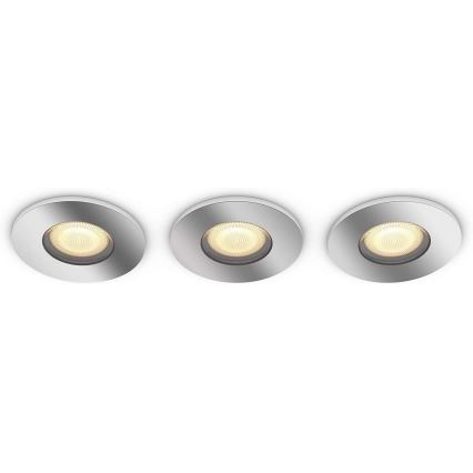 Philips - SET 3x LED Dimmable bathroom light Hue ADORE 1xGU10/5W/230V IP44 + remote control