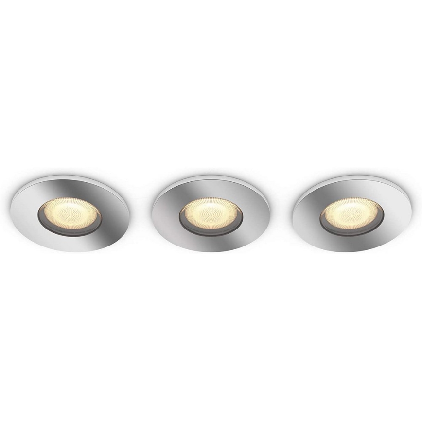 Philips - SET 3x LED Dimmable bathroom light Hue ADORE 1xGU10/5W/230V IP44 + remote control