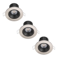Philips - SET 3x LED Dimmable bathroom recessed light ABROSA LED/9W/230V IP44
