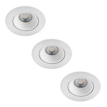 Philips - SET 3x LED Dimmable bathroom recessed light ABROSA LED/9W/230V IP44