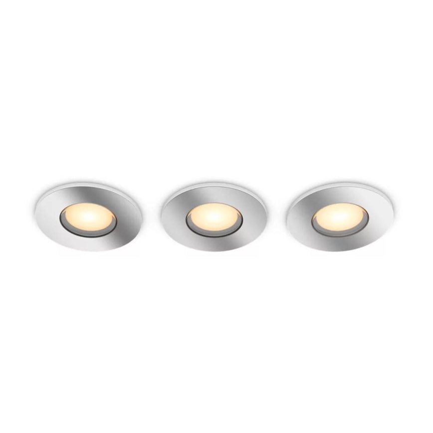 Philips - SET 3x LED Dimmable bathroom recessed light Hue ADORE BATHROOM 1xGU10/4,2W/230V 2200-6500K IP44