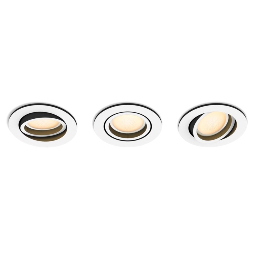 Philips - SET 3x LED Dimmable recessed light Hue MILLISKIN 1xGU10/5,7W/230V 2200-6500K