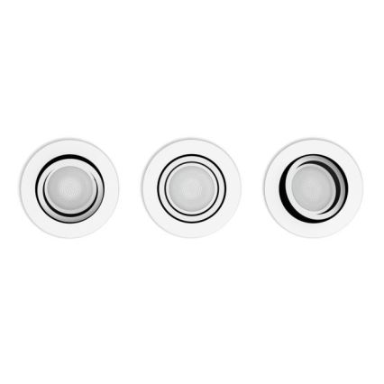 Philips - SET 3x LED Dimmable recessed light Hue MILLISKIN 1xGU10/5,7W/230V 2200-6500K