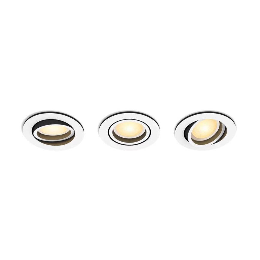 Philips - SET 3x LED Dimmable recessed light Hue MILLISKIN 1xGU10/4,2W/230 2200-6500K